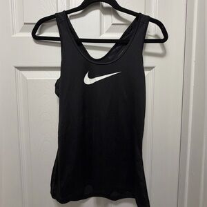Nike Women's Black and White Tank Top